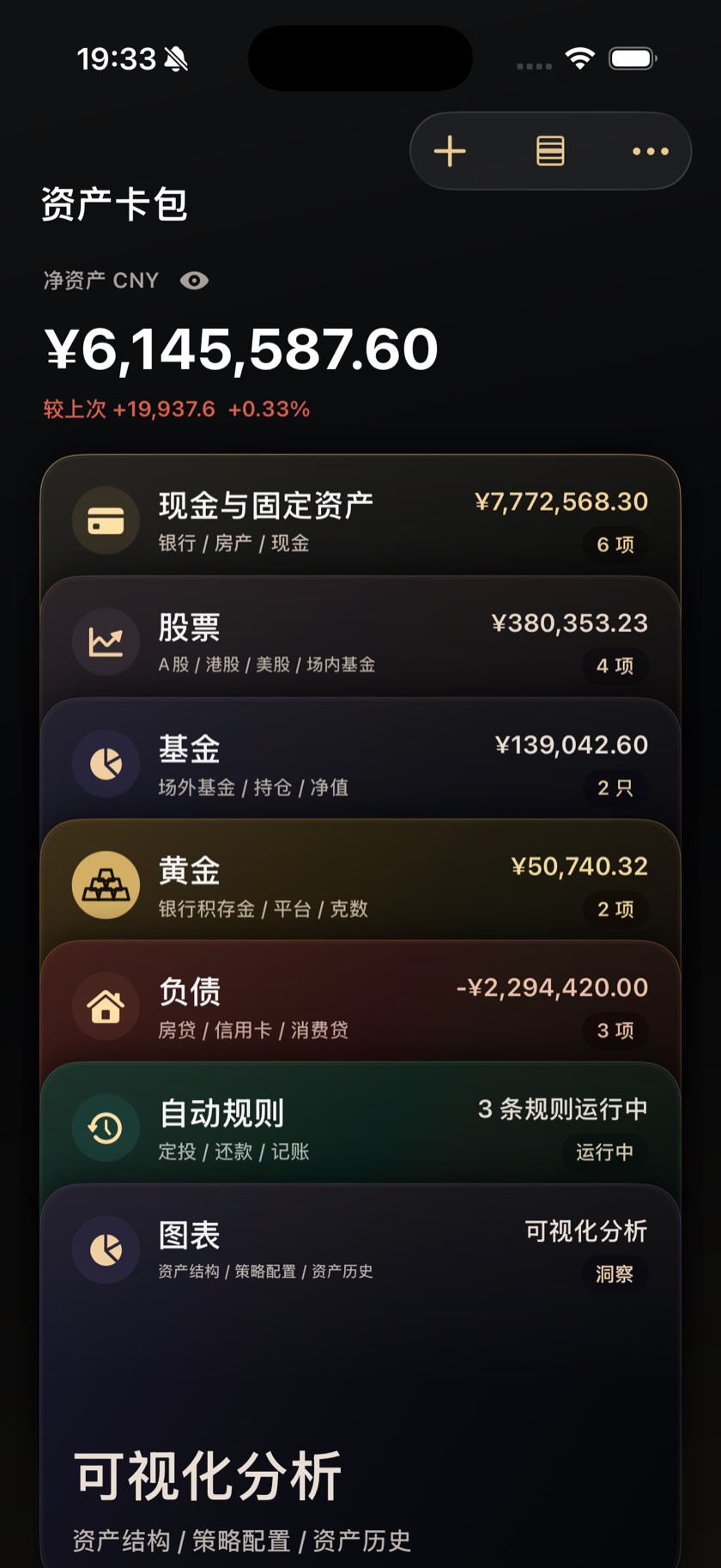 Asset Packet 资产卡包总览截图